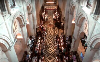 Screen capture from video of a special Church of England ceremony to mark and apologize for the 1222 Synod of Oxford, held at Christ Church Cathedral in Oxford, May 8, 2022. (YouTube)