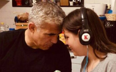 Foreign Minister Yair Lapid and his daughter Yael in 2018. (Yair Lapid' Facebook profile)