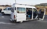 A van police say was driven toward troops at the Hizma checkpoint, May 20, 2022. (Israel Police)