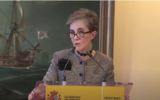 Director of the National Intelligence Centre (CNI) Paz Esteban speaks during a conference in 2019. (YouTube Screenshot)