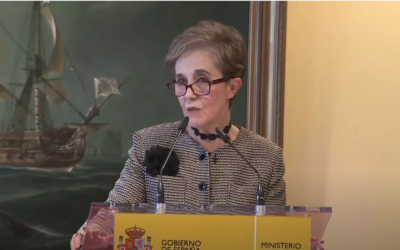 Director of the National Intelligence Centre (CNI) Paz Esteban speaks during a conference in 2019. (YouTube Screenshot)