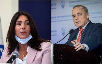 Likud MKs Miri Regev and Yuval Steinitz. (Collage/Flash90) Likud MKs Miri Regev and Yuval Steinitz. (Collage/Flash90)