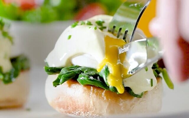 Israeli food tech startup Yo! Egg makes a plant-based 'whole egg' food product with 'egg' whites and runny yolks, May 2022 (Yo! Egg) Israeli food tech startup Yo! Egg makes a plant-based 'whole egg' food product with 'egg' whites and runny yolks, May 2022 (Yo! Egg)
