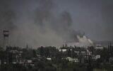 Smoke and dirt rise in the city of Severodonetsk during fighting between Ukrainian and Russian troops at the eastern Ukrainian region of Donbas on June 2, 2022. (ARIS MESSINIS / AFP)