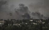 Smoke and dirt rise in the city of Severodonetsk during fighting between Ukrainian and Russian troops in the eastern Ukrainian region of Donbas on June 2, 2022. (Aris Messinis/AFP)