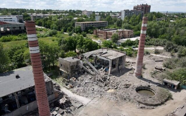 A picture shows destruction of a heating system plant after a Russian missile attack in Kostyantynivka, Donetsk region in Ukraine, June 24, 2022. (Bagus Saragih/AFP) A picture shows destruction of a heating system plant after a Russian missile attack in Kostyantynivka, Donetsk region in Ukraine, June 24, 2022. (Bagus Saragih/AFP)