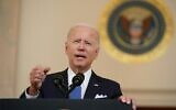 US President Joe Biden addresses the nation at the White House in Washington, DC, on June 24, 2022, following the US Supreme Court's decision to overturn Roe v. Wade. (Mandel Ngan/AFP)