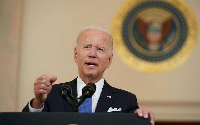US President Joe Biden addresses the nation at the White House in Washington, DC, on June 24, 2022, following the US Supreme Court's decision to overturn Roe v. Wade. (Mandel Ngan/AFP) US President Joe Biden addresses the nation at the White House in Washington, DC, on June 24, 2022, following the US Supreme Court's decision to overturn Roe v. Wade. (Mandel Ngan/AFP)