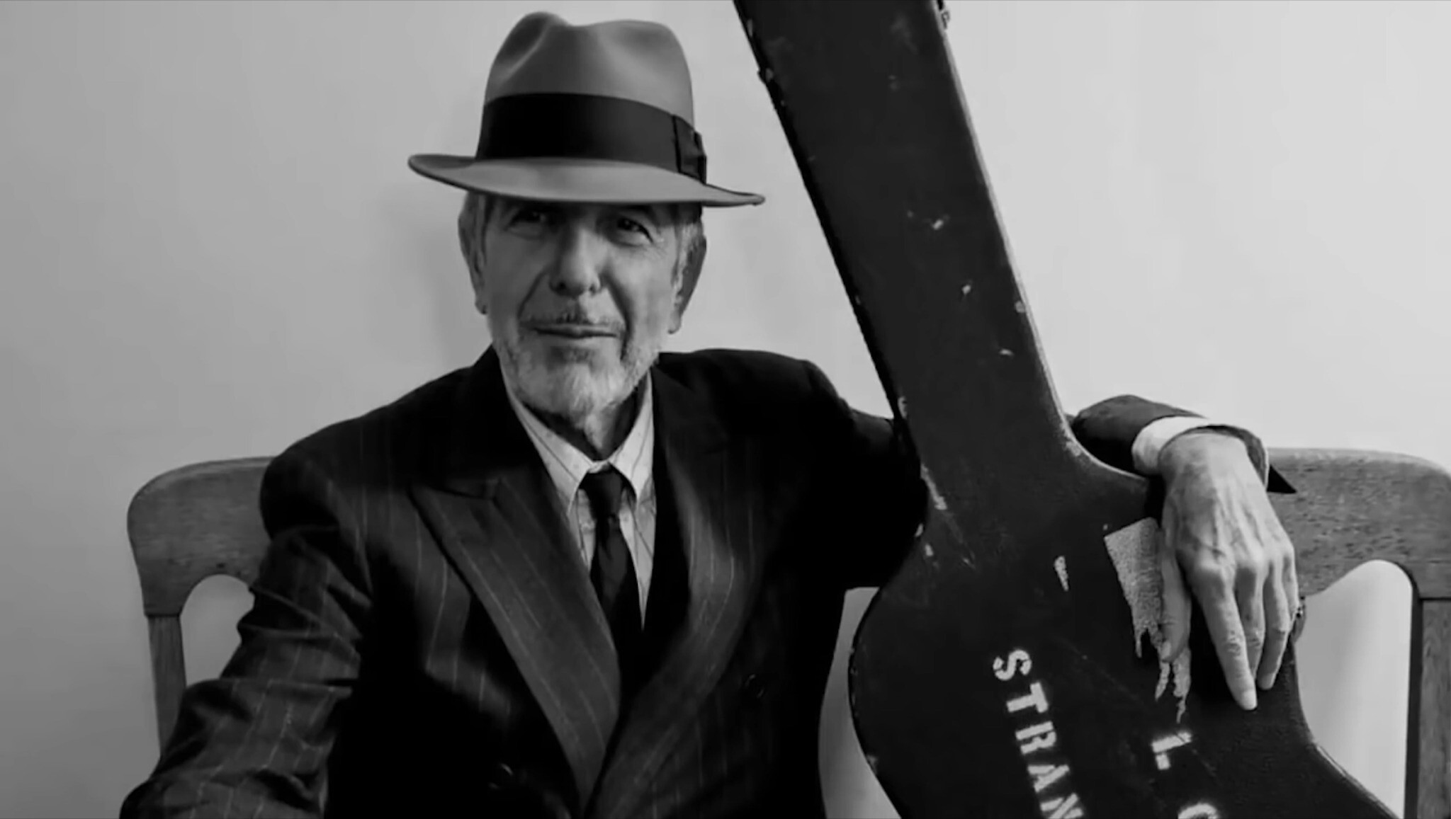 Leonard Cohen with his guitar ready to go out on tour, circa the late-2000s. (Courtesy of the Cohen Estate) Leonard Cohen with his guitar ready to go out on tour, circa the late-2000s. (Courtesy of the Cohen Estate)