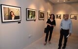 Curator Avivit Agam Dali and Holon's mayor at the opening of 'Anything for an Impressionistic Photo,' an exhibit about Israeli rock in the 1990s at Holon's Beit Meirov Gallery, through August 2022 (Courtesy Avivit Agam Dali)