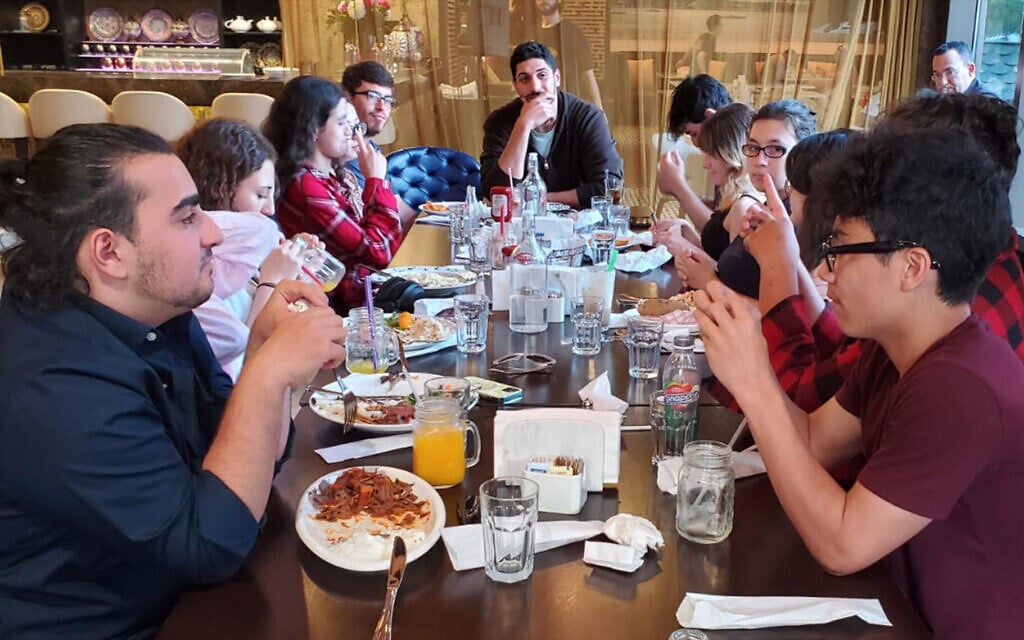 Enes Kanter Freedom met with students at Brooklyn Amity School on Monday, June 13, 2022. (Courtesy/ via JTA)