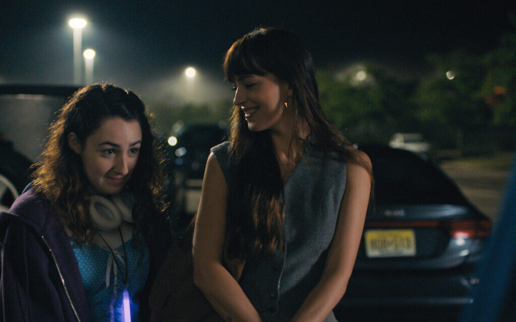 Vanessa Burghardt (left) and Dakota Johnson in 'Cha Cha Real Smooth.' (Courtesy of Apple/ via JTA) Vanessa Burghardt (left) and Dakota Johnson in 'Cha Cha Real Smooth.' (Courtesy of Apple/ via JTA)