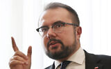 Polish Deputy Foreign Minister Pawel Jablonski in Warsaw, Poland, September 8, 2020. (Czarek Sokolowski/AP)