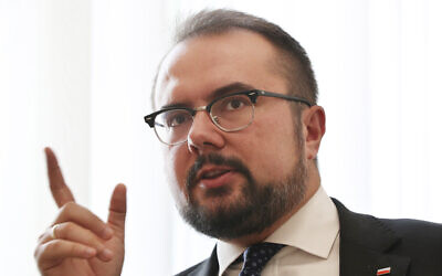 Polish Deputy Foreign Minister Pawel Jablonski in Warsaw, Poland, September 8, 2020. (Czarek Sokolowski/AP)