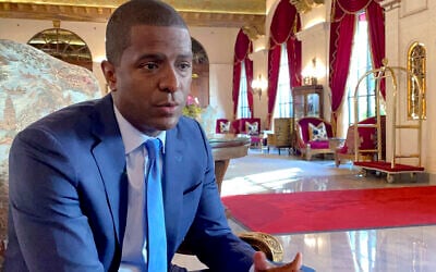 Attorney Bakari Sellers, a South Carolina lawyer and former state lawmaker, speaks with The Associated Press on Oct. 28, 2021 in Charleston, S.C.  (AP Photo/Meg Kinnard)