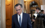 Sen. Mitt Romney, R-Utah, leaves the chamber at the Capitol in Washington, May 11, 2022. (J. Scott Applewhite/AP)