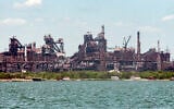 The Metallurgical Combine Azovstal, damaged during fighting, is seen from the Mariupol Sea Port in Mariupol, in territory under the government of the Donetsk People's Republic, eastern Ukraine, May 30, 2022. (AP Photo)