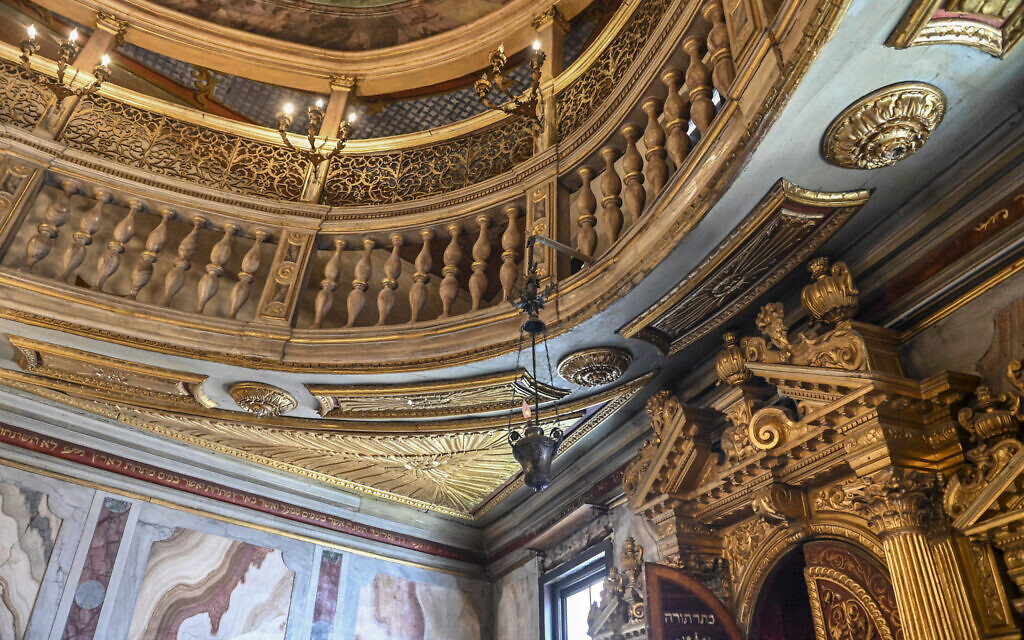 Interiors of the 1528 Great German Schola Synagogue, of Ashkenazi rite, are seen in this picture taken in Venice, northern Italy, June 1, 2022. The Great German Schola is the first synagogue of the Venice Ghetto. Venice’s Jewish ghetto is considered the first in Europe and one of the first in the world, and a new effort is underway to preserve its 16th century synagogues for the Jews who have remained and tourists who pass through. (AP Photo/Chris Warde-Jones)
