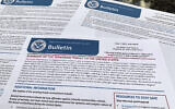 The bulletin issued by the Department of Homeland Security, outlining the current terrorism threat to the United States, is photographed Thursday, June 9, 2022. (AP Photo/Jon Elswick)