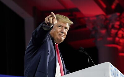 Former President Donald Trump speaks at the Road to Majority conference, June 17, 2022, in Nashville, Tenn. (AP Photo/Mark Humphrey)