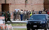 Law enforcement, and other first responders, gather outside Robb Elementary School following a shooting, on in Uvalde, Texas, May 24, 2022. (Dario Lopez-Mills/AP)