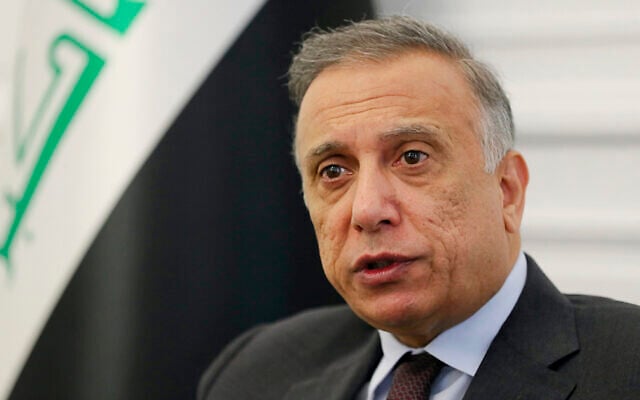 Iraqi caretaker Prime Minister Mustafa al-Kadhimi speaks during an interview with The Associated Press in Baghdad, Iraq, August 17, 2020. (AP Photo/Khalid Mohammed, File) Iraqi caretaker Prime Minister Mustafa al-Kadhimi speaks during an interview with The Associated Press in Baghdad, Iraq, August 17, 2020. (AP Photo/Khalid Mohammed, File)