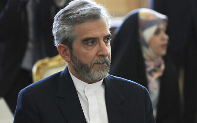 Iran's top nuclear negotiator Ali Bagheri Kani listens to Russian Foreign Minister Sergey Lavrov during a meeting in Tehran, Iran, June 23, 2022. (AP Photo/Vahid Salemi, File) Iran's top nuclear negotiator Ali Bagheri Kani listens to Russian Foreign Minister Sergey Lavrov during a meeting in Tehran, Iran, June 23, 2022. (AP Photo/Vahid Salemi, File)
