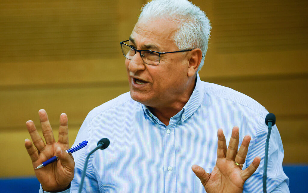Ra'am MK Mazen Ghanaim speaks during a Knesset committee meeting on October 27, 2021. (Olivier Fitoussi/Flash90) Ra'am MK Mazen Ghanaim speaks during a Knesset committee meeting on October 27, 2021. (Olivier Fitoussi/Flash90)