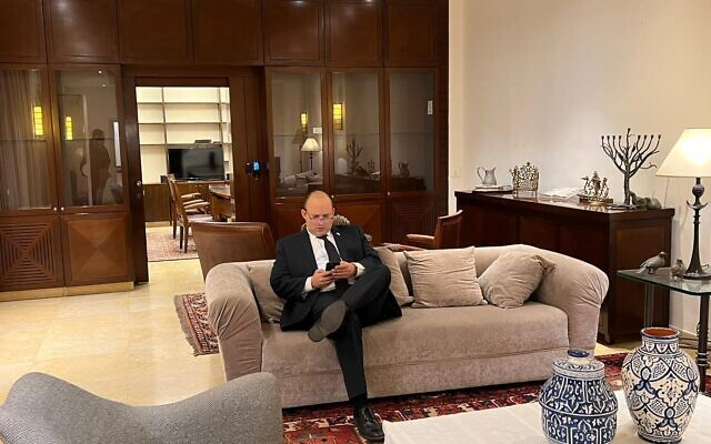 Prime Minister Naftali Bennett visits the official Prime Minister’s Residence in Jerusalem on December 1, 2021. (GPO) Prime Minister Naftali Bennett visits the official Prime Minister’s Residence in Jerusalem on December 1, 2021. (GPO)