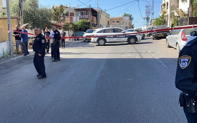 Illustrative: Police in Kafr Qara, June 4, 2022. (Israel Police)