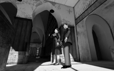 Frame from the Israel Museum's Virtual Reality tour 'Back to Aleppo: A Virtual-Reality Tour of the Great Synagogue' that is based on 75-year-old still photographs. (Courtesy: Israel Museum) Frame from the Israel Museum's Virtual Reality tour 'Back to Aleppo: A Virtual-Reality Tour of the Great Synagogue' that is based on 75-year-old still photographs. (Courtesy: Israel Museum)