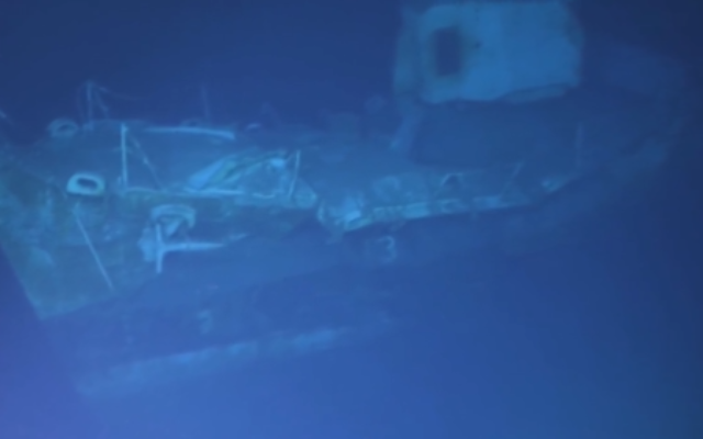 An image taken from a video of the USS Samuel B. Roberts shipwreck found on a slope at a depth of 6,985 meters on June 22, 2022. (Screenshot: Twitter) An image taken from a video of the USS Samuel B. Roberts shipwreck found on a slope at a depth of 6,985 meters on June 22, 2022. (Screenshot: Twitter)