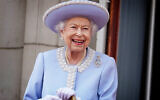 Queen Elizabeth II from the balcony of Buckingham Palace after the Trooping the Color ceremony in London, June 2, 2022, on the first of four days of celebrations to mark the Platinum Jubilee. (Jonathan Brady/Pool Photo via AP)