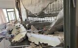 The site of a wall collapse at Ziv Hospital in Safed on June 15, 2022. (Courtesy)