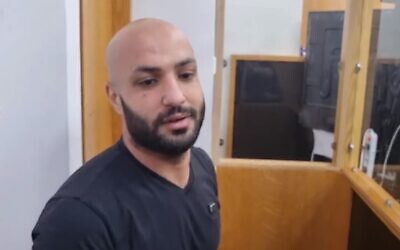 Walaa Khalilah appears at the Acre Magistrate's Court on June 26, 2022 (Screen grab/Kan public broadcaster)