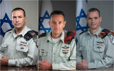 (Left to right) Major Generals Eyal Zamir, Herzi Halevi, and Yoel Strick are seen in official, undated photographs. (Israel Defense Forces)