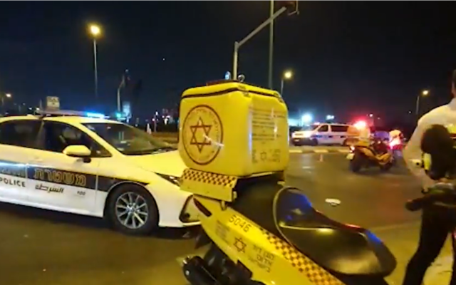 The scene of an accident where a 10-year-old boy in Petah Tikva was struck by a car while riding an electric scooter on June 6, 2022. (Screenshot via YouTube) The scene of an accident where a 10-year-old boy in Petah Tikva was struck by a car while riding an electric scooter on June 6, 2022. (Screenshot via YouTube)