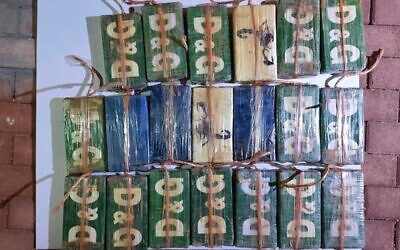 Drugs seized during a smuggling attempt on the Egypt border, on June 29, 2022. (Israel Defense Forces) Drugs seized during a smuggling attempt on the Egypt border, on June 29, 2022. (Israel Defense Forces)