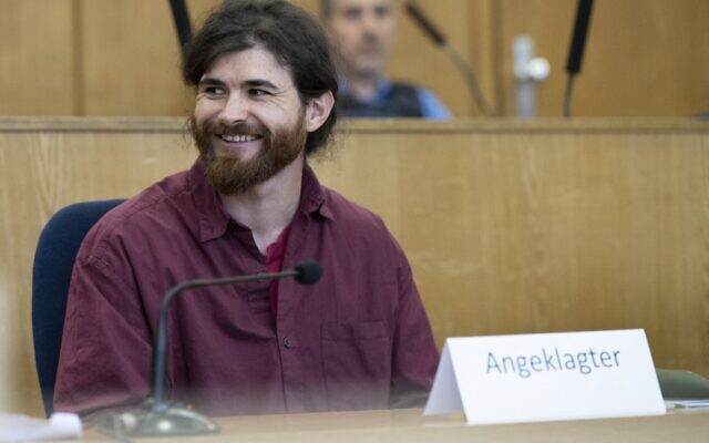 Franco Albrecht, a German army officer accused of planning a neo-Nazi attack, at a Regional Court in Frankfurt am Main, western Germany, on July 15, 2022. (Boris ROESSLER / POOL / AFP) Franco Albrecht, a German army officer accused of planning a neo-Nazi attack, at a Regional Court in Frankfurt am Main, western Germany, on July 15, 2022. (Boris ROESSLER / POOL / AFP)
