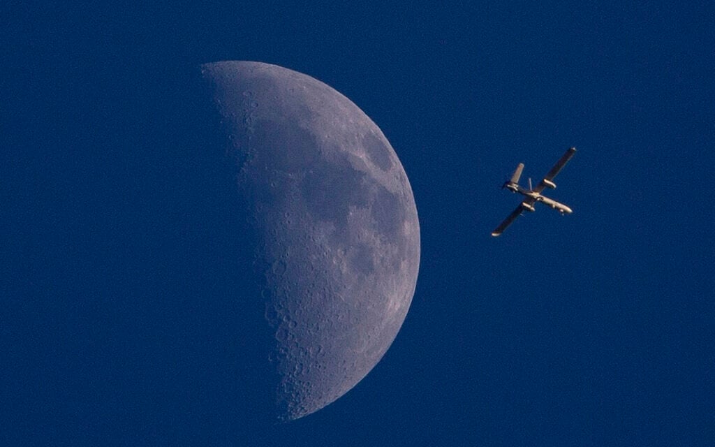Illustrative: In this August 3, 2014, photo, an armed Israeli drone circles over Gaza City. (AP Photo/Dusan Vranic) Illustrative: In this August 3, 2014, photo, an armed Israeli drone circles over Gaza City. (AP Photo/Dusan Vranic)