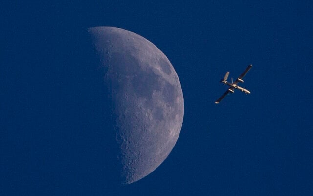 Illustrative: In this August 3, 2014, photo, an armed Israeli drone circles over Gaza City. (AP Photo/Dusan Vranic) Illustrative: In this August 3, 2014, photo, an armed Israeli drone circles over Gaza City. (AP Photo/Dusan Vranic)