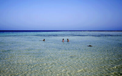 Illustrative: People play in the Red Sea off Marsa Alam, Egypt, Sept. 3, 2017. (AP/Nariman El-Mofty)