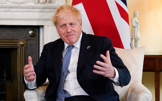 Britain's Prime Minister Boris Johnson at 10 Downing Street, London, June 6, 2022. (AP Photo/Alberto Pezzali, Pool) Britain's Prime Minister Boris Johnson at 10 Downing Street, London, June 6, 2022. (AP Photo/Alberto Pezzali, Pool)