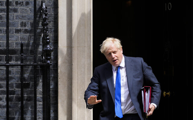 British Prime Minister Boris Johnson leaves 10 Downing Street in London, July 6, 2022 (AP Photo/Frank Augstein) British Prime Minister Boris Johnson leaves 10 Downing Street in London, July 6, 2022 (AP Photo/Frank Augstein)