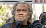Former White House strategist Steve Bannon speaks with reporters after departing federal court on November 15, 2021, in Washington. (AP Photo/Alex Brandon, File)