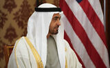 Abu Dhabi's Crown Prince Mohammed bin Zayed Al Nahyan sits during a meeting with US President Joe Biden (unseen) July 16, 2022, in Jeddah, Saudi Arabia. (Evan Vucci/AP)