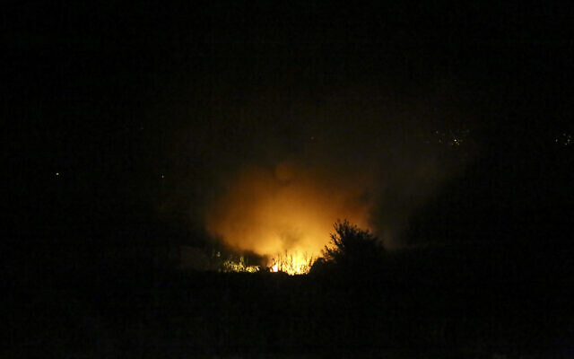 Flames are seen at the site of a plane crash, a few miles away from the city of Kavala, in northern Greece, July 16, 2022. (Ilias Kotsireas/InTime News via AP) Flames are seen at the site of a plane crash, a few miles away from the city of Kavala, in northern Greece, July 16, 2022. (Ilias Kotsireas/InTime News via AP)