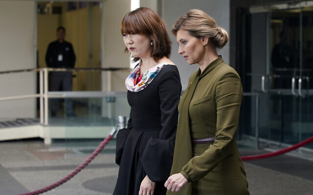 Ukrainian first lady arrives in US for high-profile meetings | The Times of  Israel