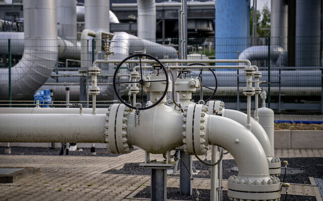 Pipes of the gas storage plant Reckrod are pictured near Eiterfeld, central Germany, July 14, 2022, after the Nord Stream 1 pipeline was shut down due to maintenance. (Michael Probst/AP) Pipes of the gas storage plant Reckrod are pictured near Eiterfeld, central Germany, July 14, 2022, after the Nord Stream 1 pipeline was shut down due to maintenance. (Michael Probst/AP)