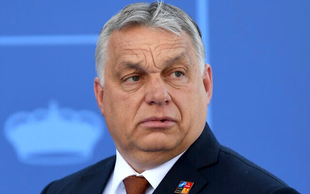 Hungary President Viktor Orban arrives at the NATO Heads of State summit in Madrid, June 30, 2022. Hungary's controversial prime minister is coming to the United States to address a gathering of conservative activists (Bertrand Guay, Pool via AP, File) Hungary President Viktor Orban arrives at the NATO Heads of State summit in Madrid, June 30, 2022. Hungary's controversial prime minister is coming to the United States to address a gathering of conservative activists (Bertrand Guay, Pool via AP, File)